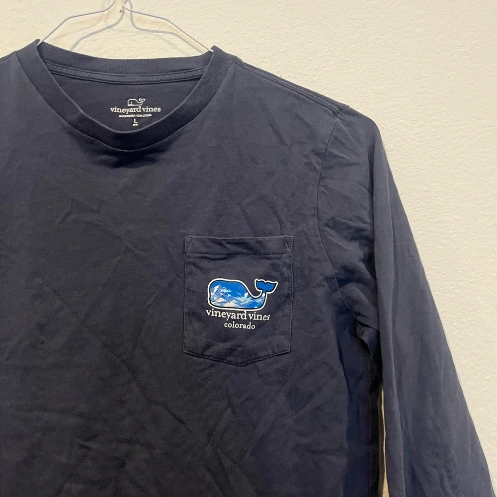 Vineyard Vines Shirt Kids Size Large Long Sleeve  Pocket Lightweight Colorado‎